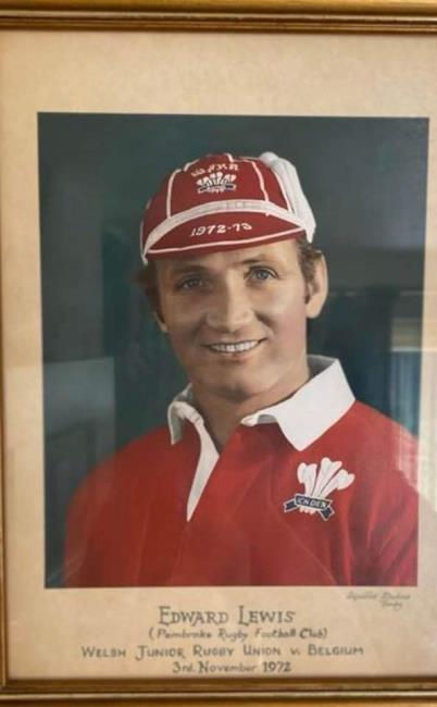 Eddie with his Welsh cap and jersey